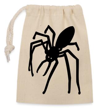 Spinne - Verschließbarer Geschenkbeutel aus Baumwolle (14x20cm) - Natur - Vorne