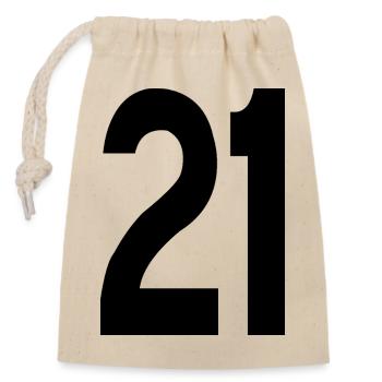 21 - Closable cotton gift bag (14x20cm) - nature - Front