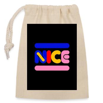 Nice Neon Wordmark Multicolor - Closable cotton gift bag (14x20cm) - nature - Front