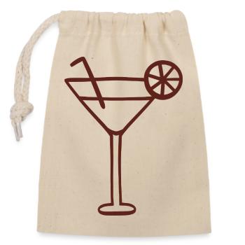 Minimalist Cocktail Line Art - Closable cotton gift bag (14x20cm) - nature - Front