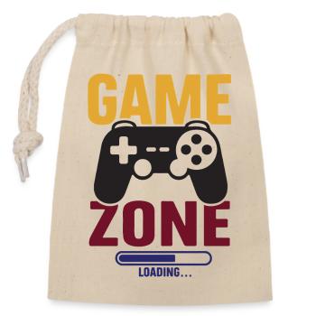 Gamer - Zone de jeu - Sac cadeau en coton avec cordon (14 x 20 cm) - nature - Devant