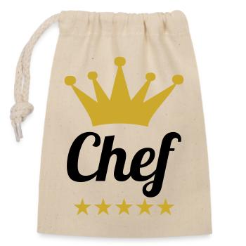 Chef Toque - Kitchen - Cook - Closable cotton gift bag (14x20cm) - nature - Front