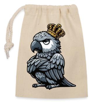 Graupapagei Papagei Papageibesitzer Papageihalter - Verschließbarer Geschenkbeutel aus Baumwolle (14x20cm) - Natur - Vorne