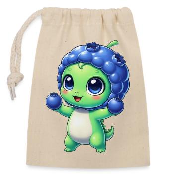 Dessin animé Alien Myrtille Mignon, Baie Extraterrestre - Sac cadeau en coton avec cordon (14 x 20 cm) - nature - Devant