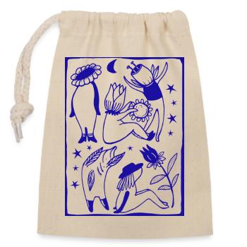 Mondnächte Tanzfiguren im Sternenwald - Verschließbarer Geschenkbeutel aus Baumwolle (14x20cm) - Natur - Vorne