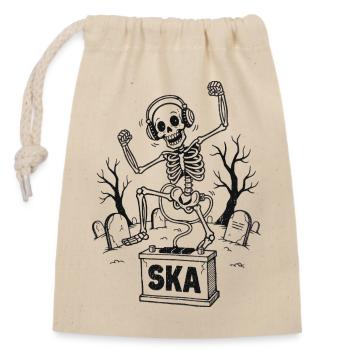Tanzendes Ska Skelett auf dem Friedhof - Verschließbarer Geschenkbeutel aus Baumwolle (14x20cm) - Natur - Vorne