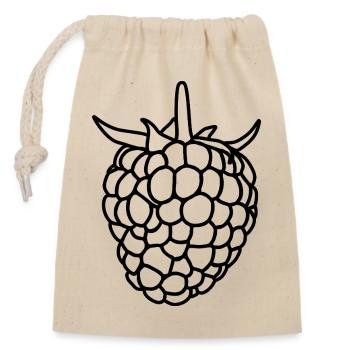 Silhouette Framboise - Sac cadeau en coton avec cordon (14 x 20 cm) - nature - Devant