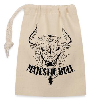 Majestic Bull - Verschließbarer Geschenkbeutel aus Baumwolle (14x20cm) - Natur - Vorne