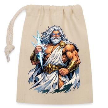 Zeus Warrior - Closable cotton gift bag (14x20cm) - nature - Front