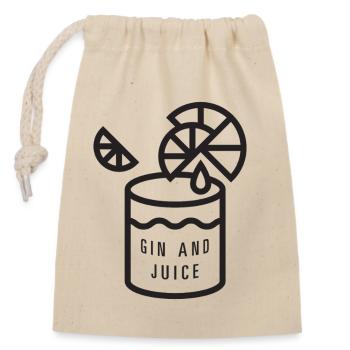 Gin and juice - Closable cotton gift bag (14x20cm) - nature - Front
