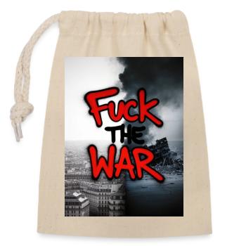 À LA GUERRE - Sac cadeau en coton avec cordon (14 x 20 cm) - nature - Devant