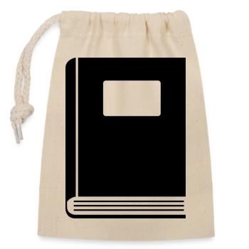 Livre fermé - Sac cadeau en coton avec cordon (14 x 20 cm) - nature - Devant