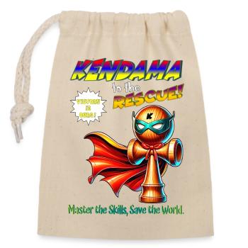 Kendama Hero: Rette die Welt - Verschließbarer Geschenkbeutel aus Baumwolle (14x20cm) - Natur - Vorne