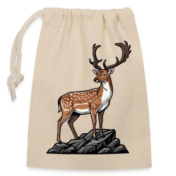 Majestic Spotted Deer Wild Nature Rock - Closable cotton gift bag (14x20cm) - nature - Front