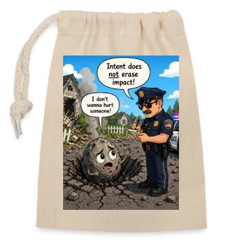 Intention does not cancel out the effect - Closable cotton gift bag (14x20cm) - nature - Front