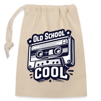 Retro Kassetten - Verschließbarer Geschenkbeutel aus Baumwolle (14x20cm) - Natur - Vorne
