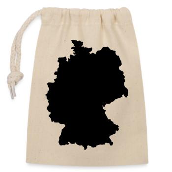 Karte von Deutschland - Verschließbarer Geschenkbeutel aus Baumwolle (14x20cm) - Natur - Vorne