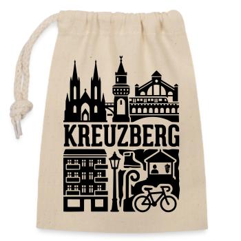 Berlin Kreuzberg in a Nutshell - Verschließbarer Geschenkbeutel aus Baumwolle (14x20cm) - Natur - Vorne