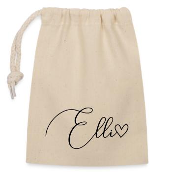 Elli Surname First Name Girl - Closable cotton gift bag (14x20cm) - nature - Front