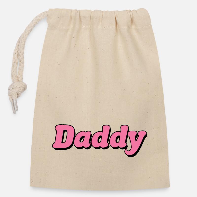 Daddy Graphic - Closable cotton gift bag (14x20cm) - nature