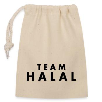 Team halal - Closable cotton gift bag (14x20cm) - nature - Front