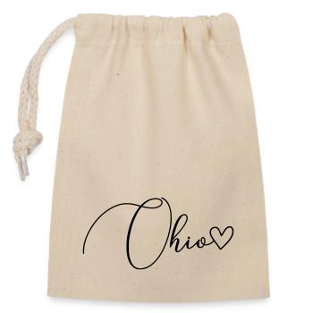 Écriture de l’Ohio - Sac cadeau en coton avec cordon (14 x 20 cm) - nature - Devant