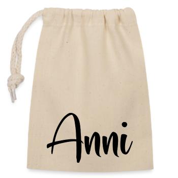 Anni - Closable cotton gift bag (14x20cm) - nature - Front