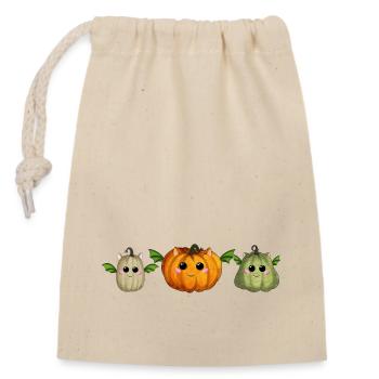 Joyeuses chauves-souris à la citrouille - Sac cadeau en coton avec cordon (14 x 20 cm) - nature - Devant
