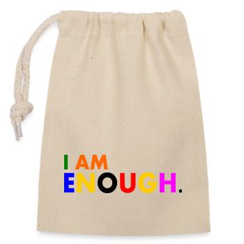 I am enough - Sac cadeau en coton avec cordon (14 x 20 cm) - nature - Devant