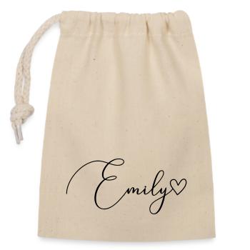 Emily Name First Name Girl - Closable cotton gift bag (14x20cm) - nature - Front