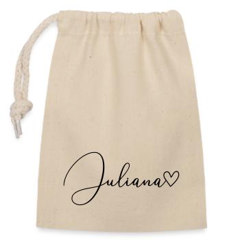 Juliana Surname First Name Girl - Closable cotton gift bag (14x20cm) - nature - Front