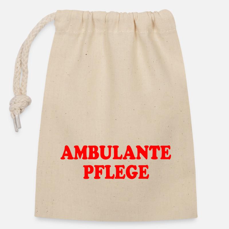 Outpatient care - Closable cotton gift bag (14x20cm) - nature