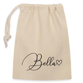 Bella Surname First Name Girl - Closable cotton gift bag (14x20cm) - nature - Front