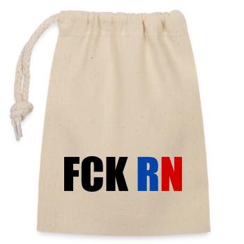 rn - Sac cadeau en coton avec cordon (14 x 20 cm) - nature - Devant