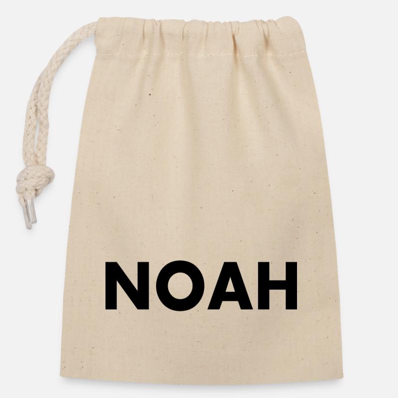 Noah - Sac cadeau en coton avec cordon (14 x 20 cm) - nature