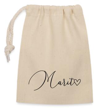 Marit Surname First Name Girl - Closable cotton gift bag (14x20cm) - nature - Front