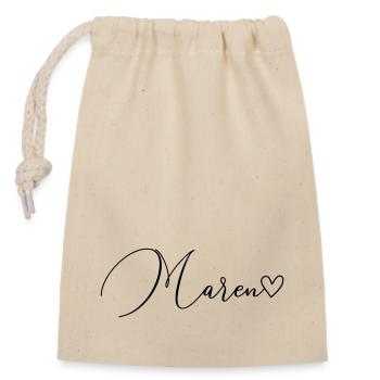 Maren Surname First Name Girl - Closable cotton gift bag (14x20cm) - nature - Front