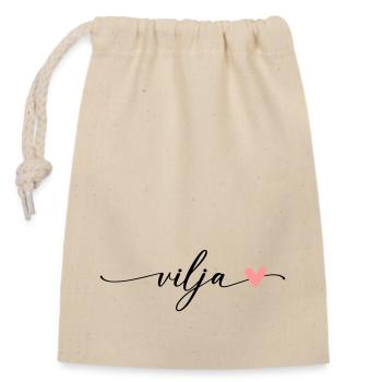 Vilja Name Calligraphy Font - Closable cotton gift bag (14x20cm) - nature - Front