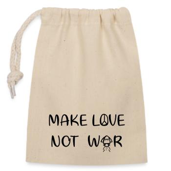 Faire l’amour - pas la guerre - Sac cadeau en coton avec cordon (14 x 20 cm) - nature - Devant