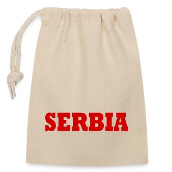 Serbia - Closable cotton gift bag (14x20cm) - nature - Front