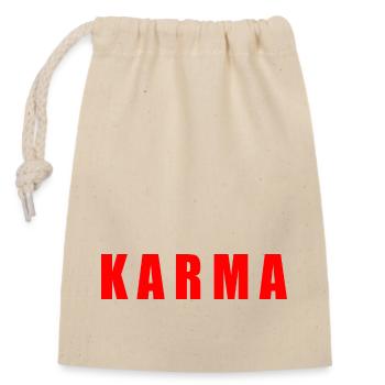 Karma - Sac cadeau en coton avec cordon (14 x 20 cm) - nature - Devant