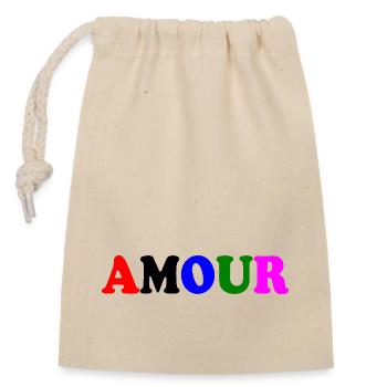 Amour - Closable cotton gift bag (14x20cm) - nature - Front