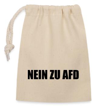 No to afd - Closable cotton gift bag (14x20cm) - nature - Front