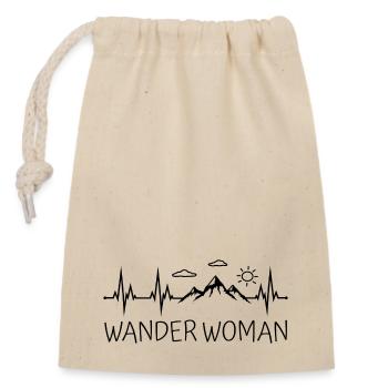 Wander Woman Wandern Berge Herzschlag Wanderwoman - Verschließbarer Geschenkbeutel aus Baumwolle (14x20cm) - Natur - Vorne