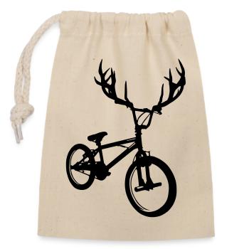 Wilde bmx - Verschließbarer Geschenkbeutel aus Baumwolle (14x20cm) - Natur - Vorne