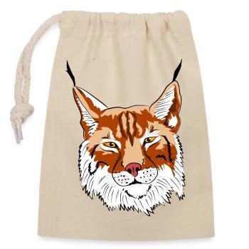 luchs raubtier raubkatze - Verschließbarer Geschenkbeutel aus Baumwolle (14x20cm) - Natur - Vorne