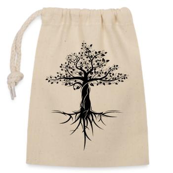 arbre arbre nature protection symbole cadeau forêt - Sac cadeau en coton avec cordon (14 x 20 cm) - nature - Devant