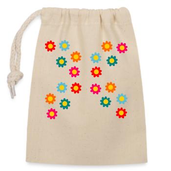 Fleurs - Sac cadeau en coton avec cordon (14 x 20 cm) - nature - Devant
