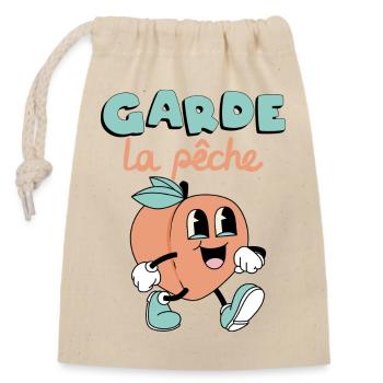 Garde la pêche ! - Sac cadeau en coton avec cordon (14 x 20 cm) - nature - Devant
