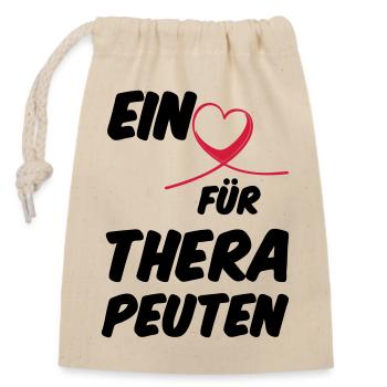 Herz für Therapeuten Geschenk - Verschließbarer Geschenkbeutel aus Baumwolle (14x20cm) - Natur - Vorne